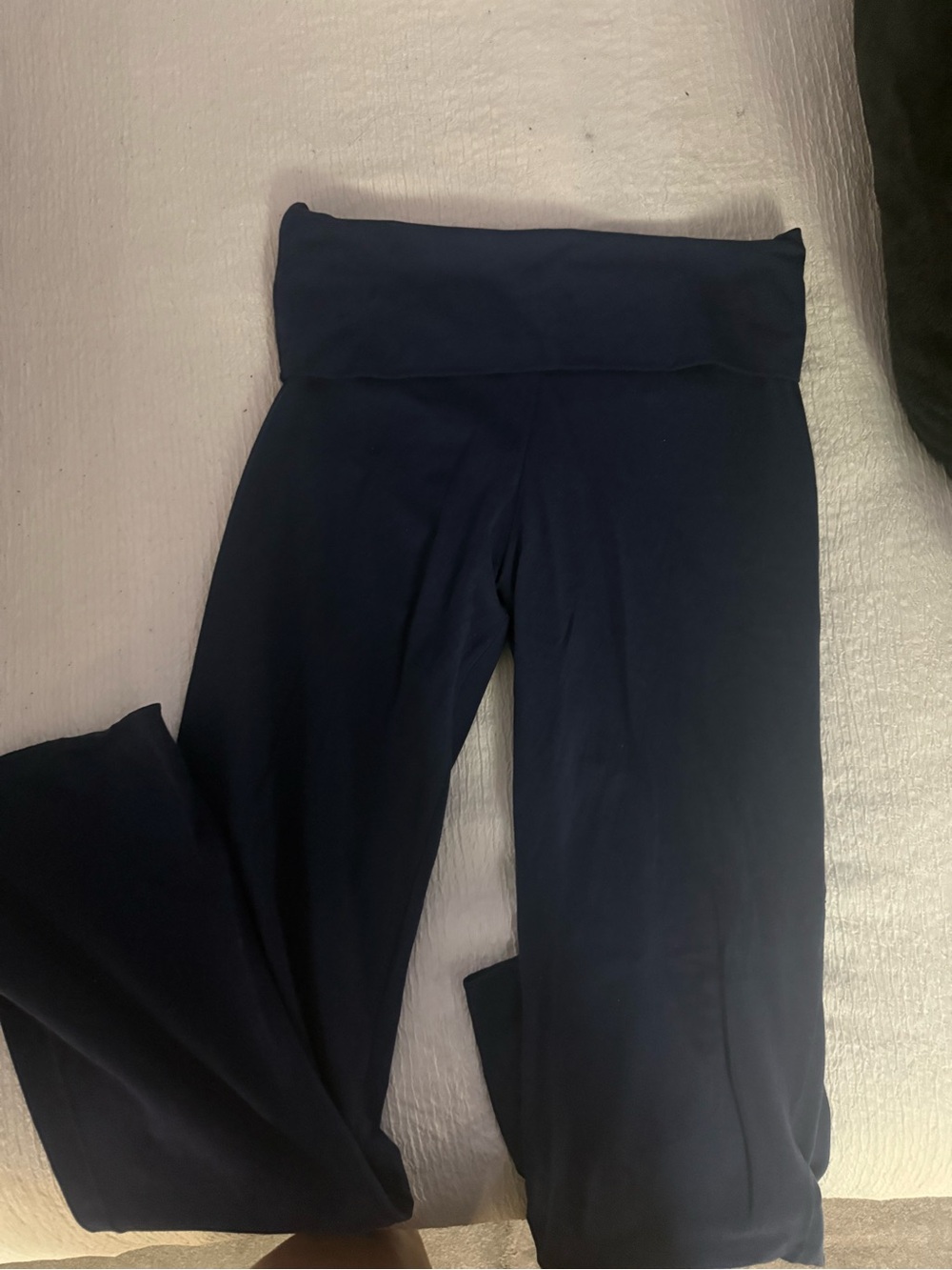 Women’s Navy Fold-Over Waist Leggings